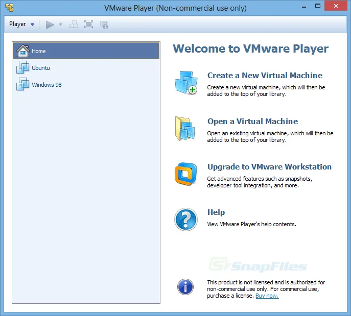 VMware Player Captura de tela 1