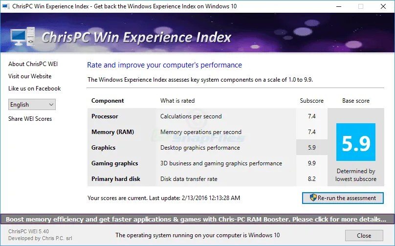 ChrisPC Win Experience Index Captura de tela 1