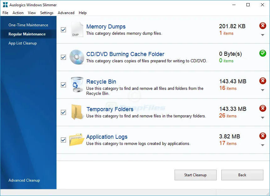 Auslogics Windows Slimmer Captura de tela 2