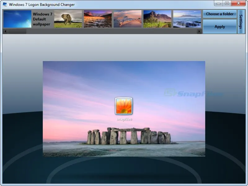 Windows 7 Logon Background Changer Captura de tela 1