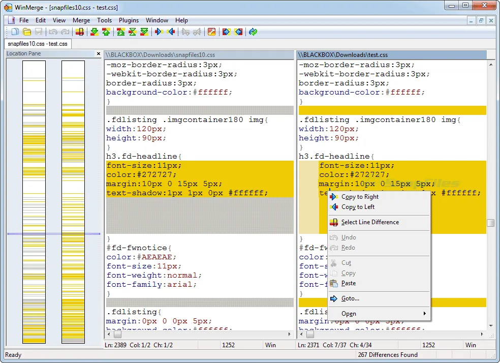 WinMerge Captura de tela 1