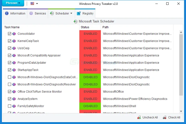 Windows Privacy Tweaker Captura de tela 2