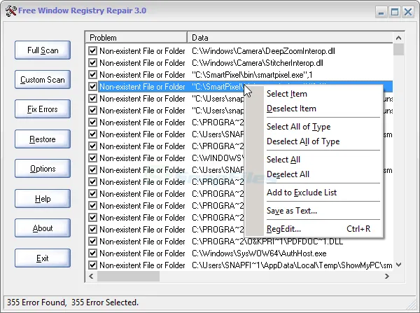 Free Window Registry Repair Captura de tela 1