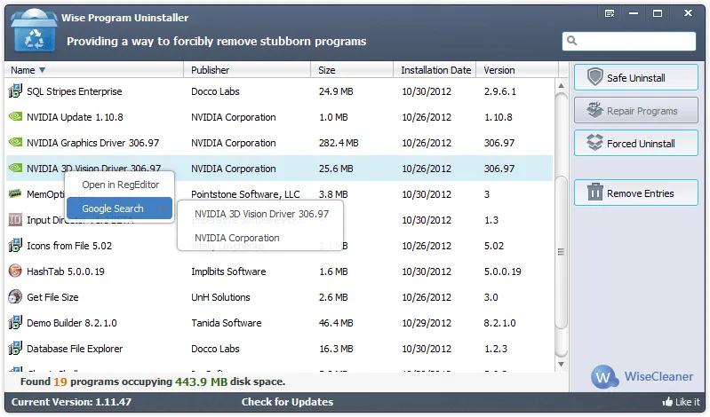 Wise Program Uninstaller Captura de tela 1