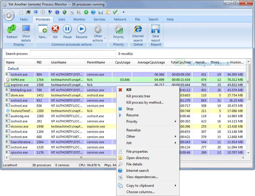 Yet Another Process Monitor Captura de tela 1