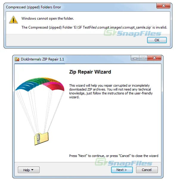 DiskInternals ZIP Repair Captura de tela 1